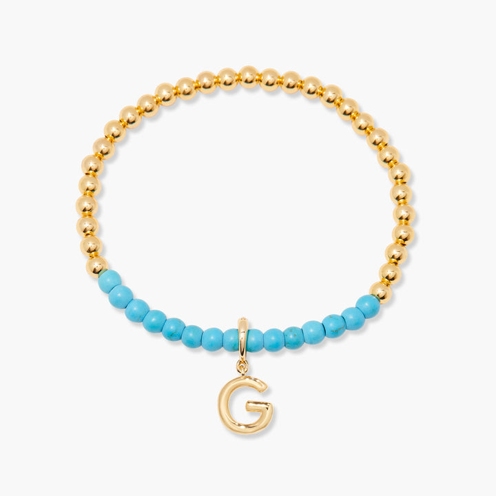 Bennett Initial Gemstone Bracelet-Turquoise