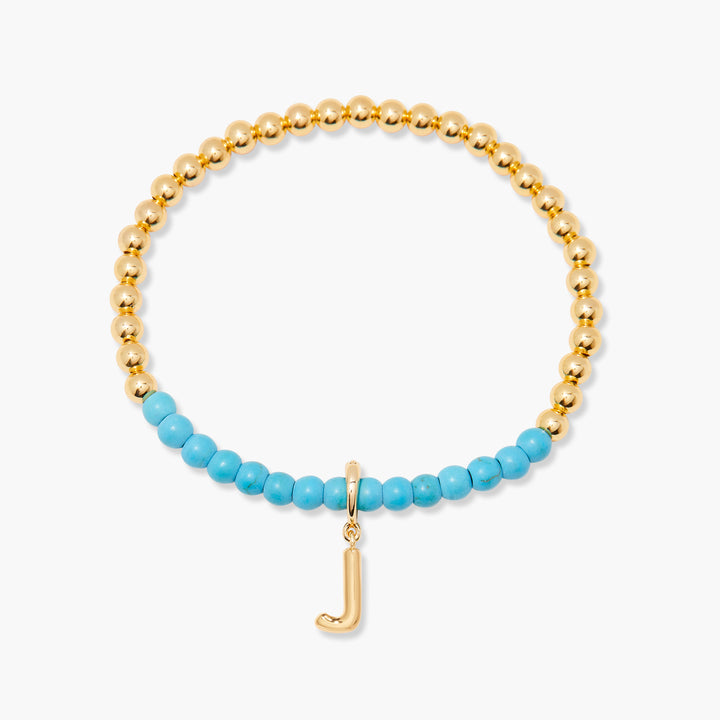 Bennett Initial Gemstone Bracelet-Turquoise