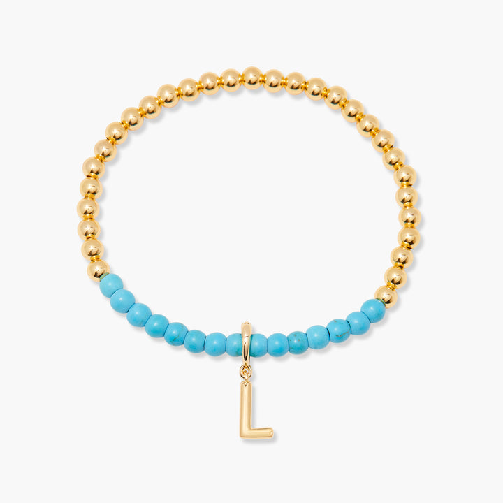 Bennett Initial Gemstone Bracelet-Turquoise