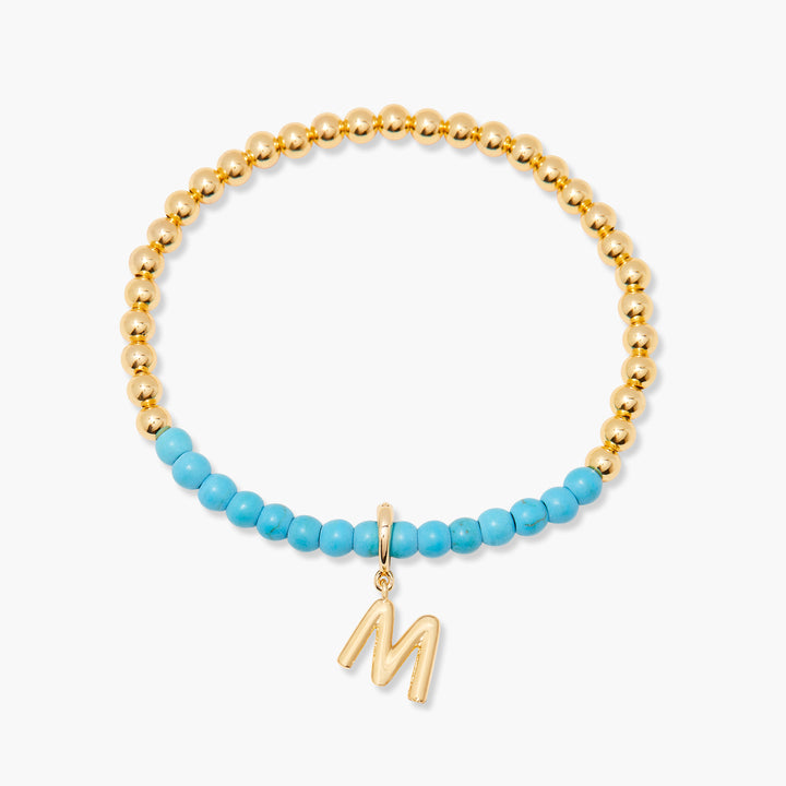 Bennett Initial Gemstone Bracelet-Turquoise