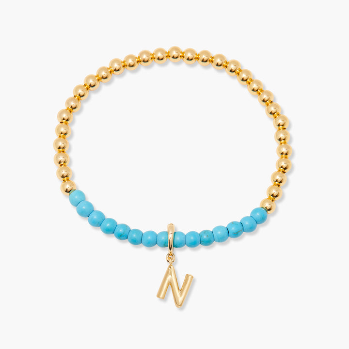 Bennett Initial Gemstone Bracelet-Turquoise