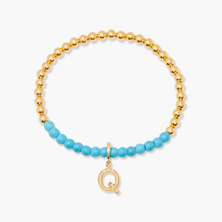 Bennett Initial Gemstone Bracelet-Turquoise