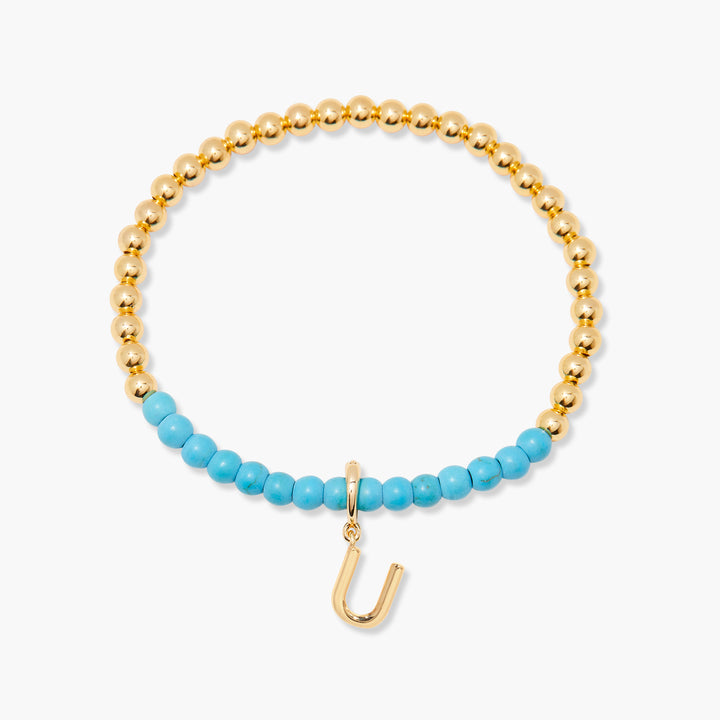 Bennett Initial Gemstone Bracelet-Turquoise