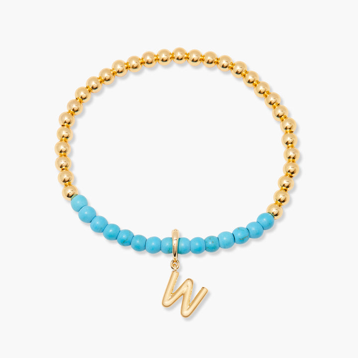 Bennett Initial Gemstone Bracelet-Turquoise