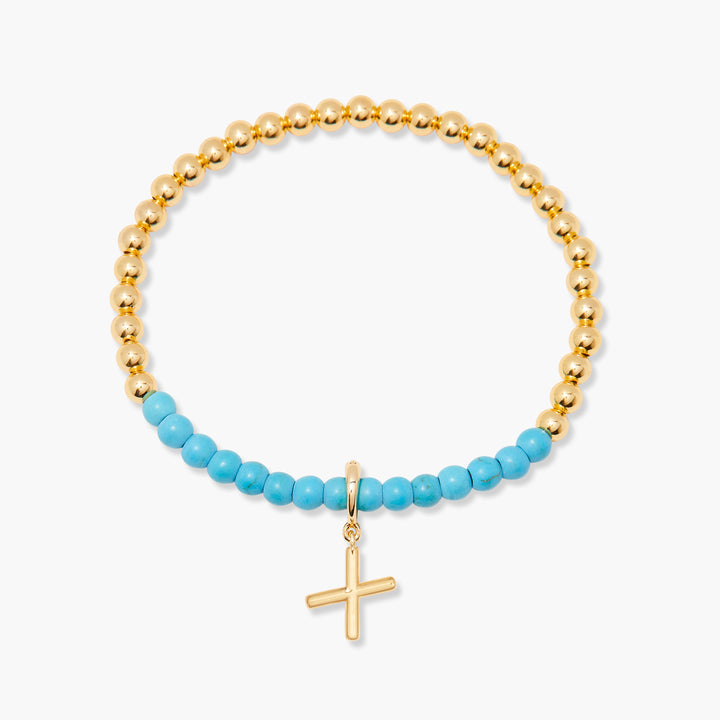 Bennett Initial Gemstone Bracelet-Turquoise