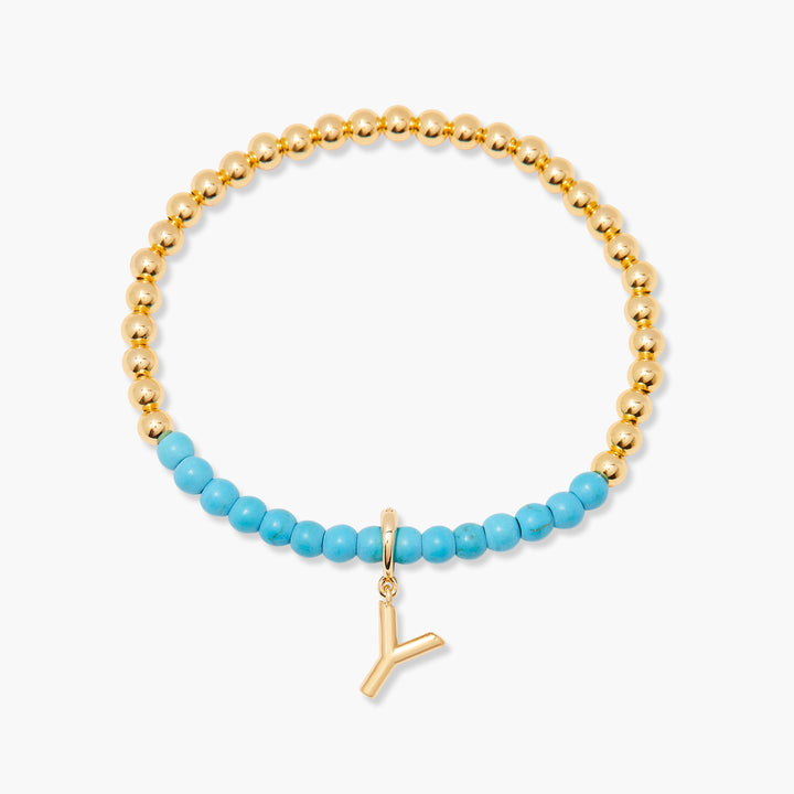 Bennett Initial Gemstone Bracelet-Turquoise