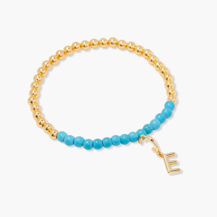 Bennett Initial Gemstone Bracelet-Turquoise