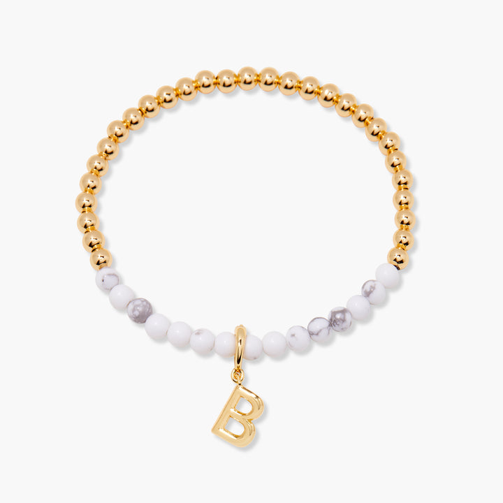 Bennett Initial Gemstone Bracelet-Howlite