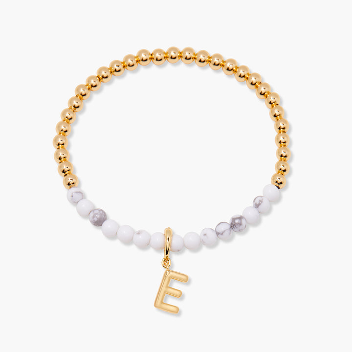 Bennett Initial Gemstone Bracelet-Howlite