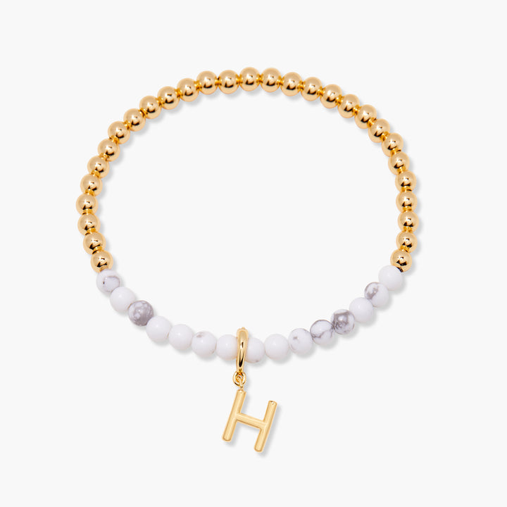 Bennett Initial Gemstone Bracelet-Howlite