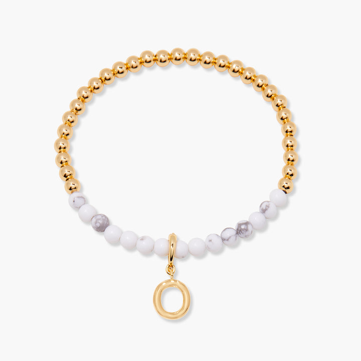 Bennett Initial Gemstone Bracelet-Howlite