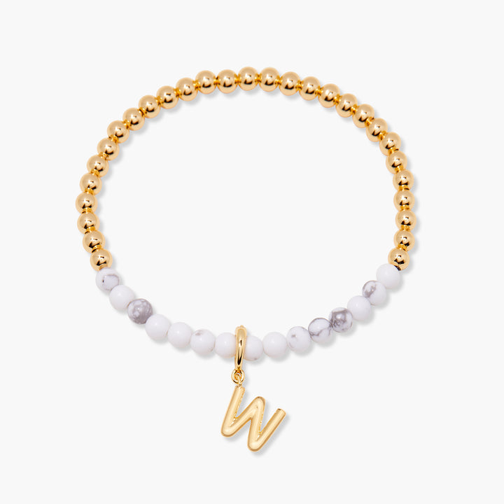 Bennett Initial Gemstone Bracelet-Howlite