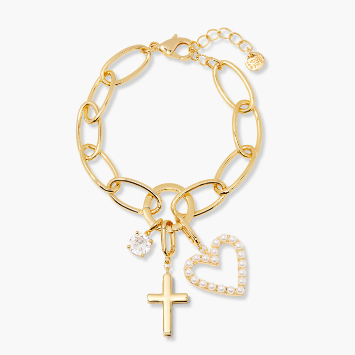 Cami Birthstone Cross Charm Bracelet