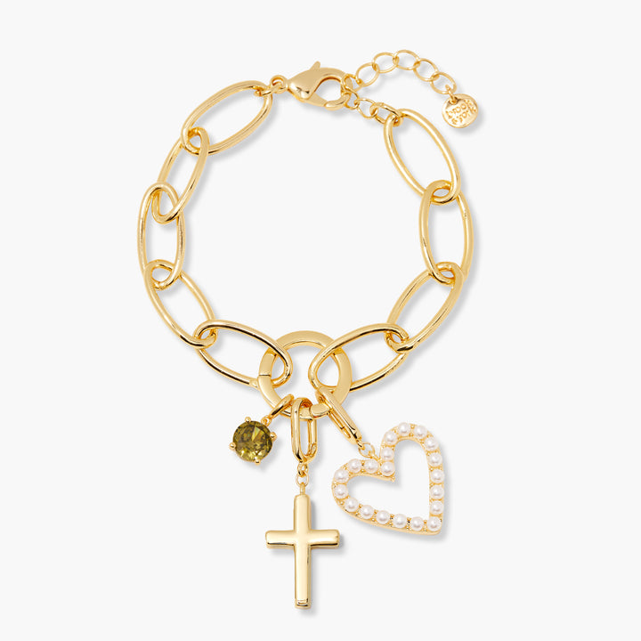 Cami Birthstone Cross Charm Bracelet