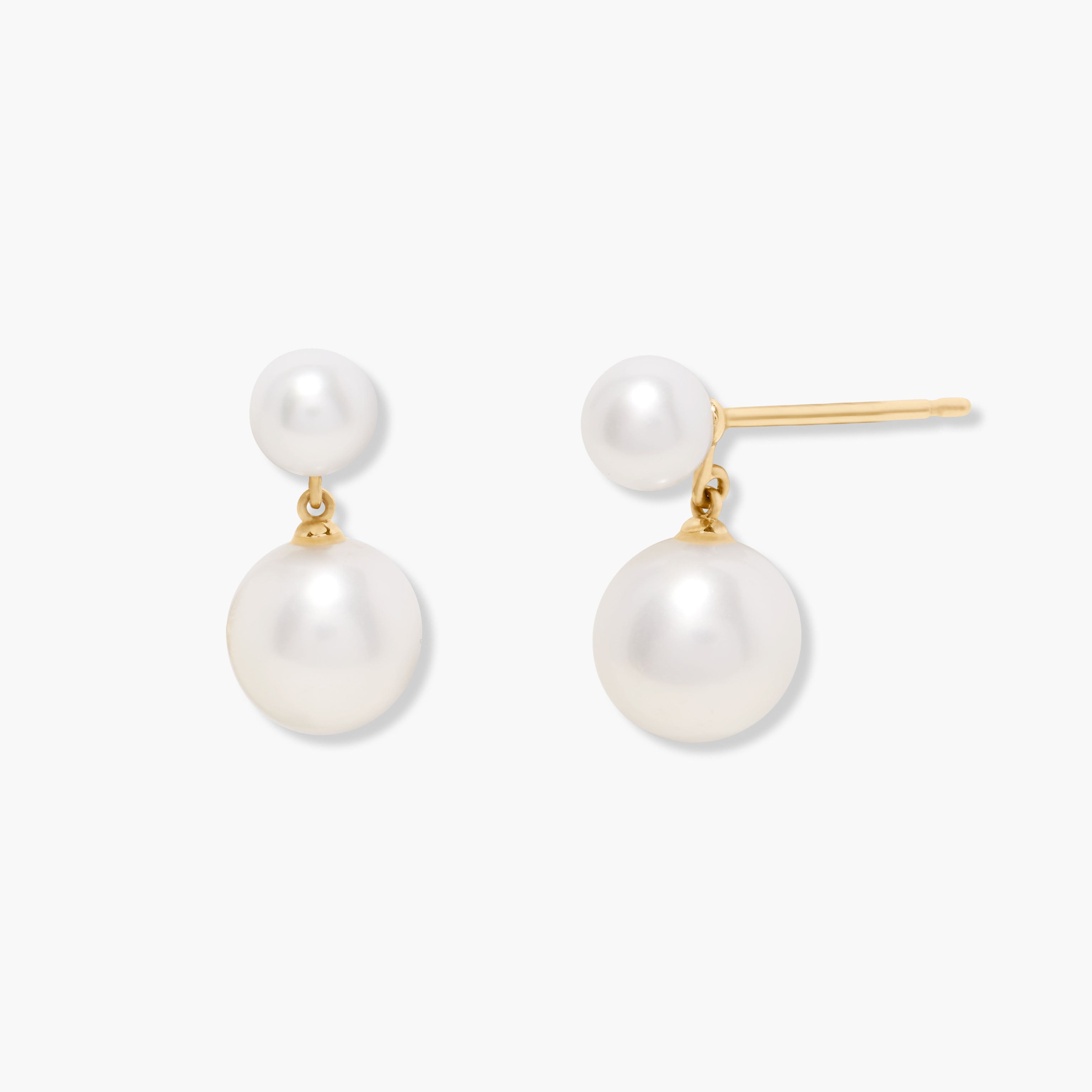 Beautiful 14k Cultured Pearl ear rings. Great 2024 set. Stamped 14k.