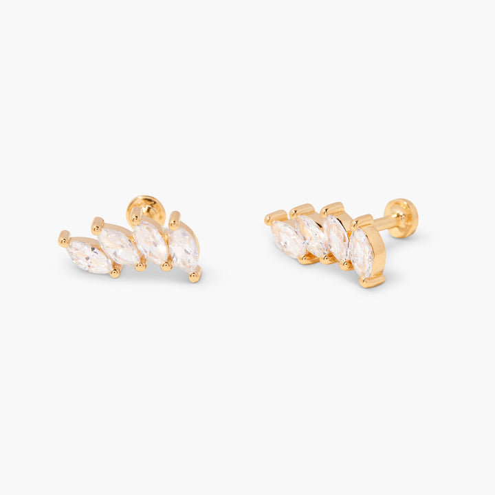 Zola Four Marquise Flat Back Earring