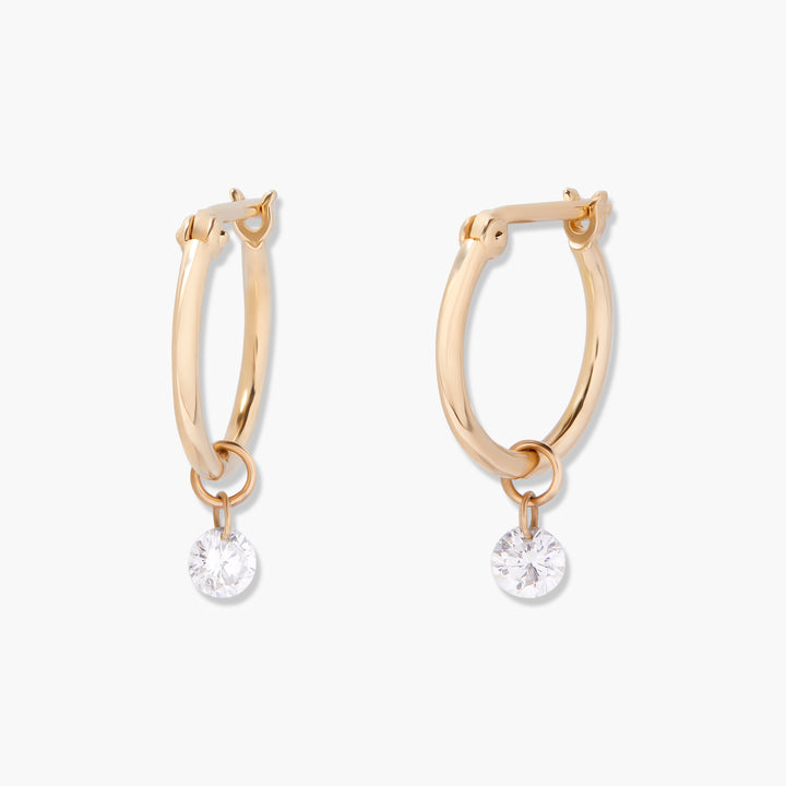 Layla 14K Gold Diamond Hoops