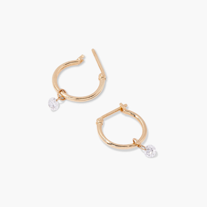 Layla 14K Gold Diamond Hoops