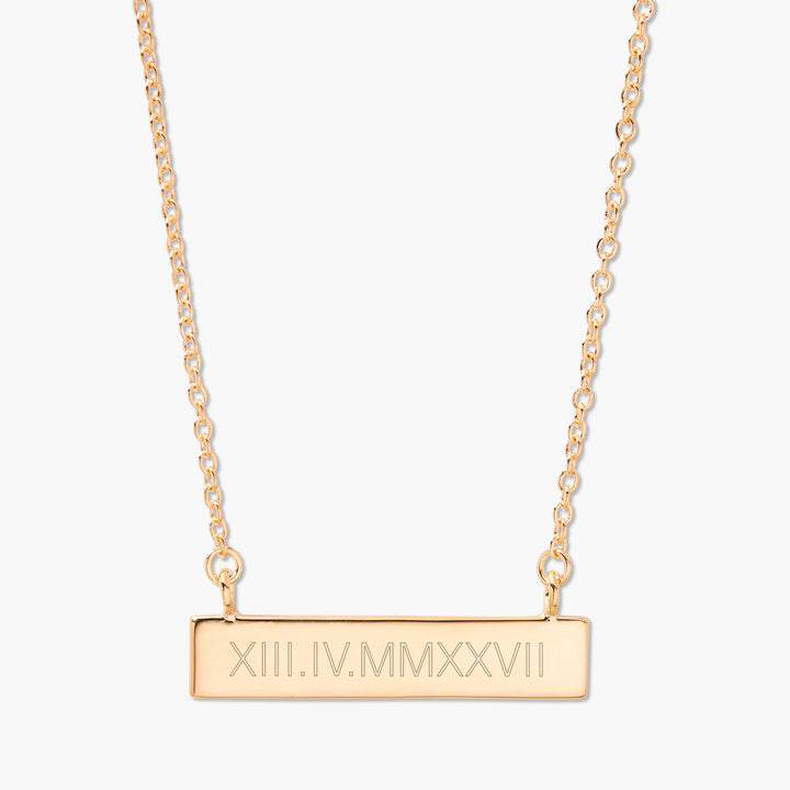 Roman Numeral Bar Necklace