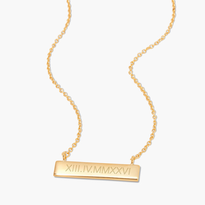 Roman Numeral Bar Necklace