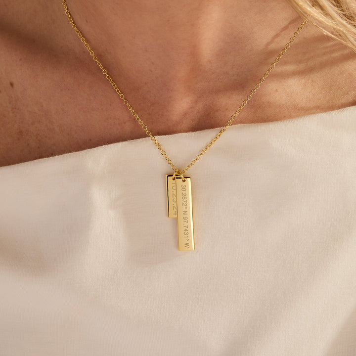 Coordinate Date Bar Necklace