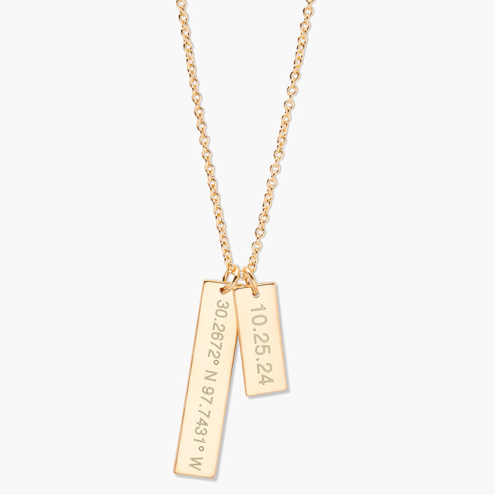 Coordinate Date Bar Necklace