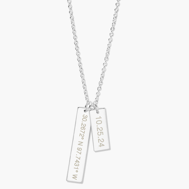 Coordinate Date Bar Necklace