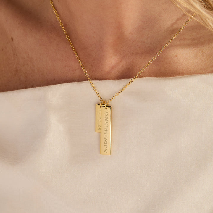 Coordinate Date Bar Necklace