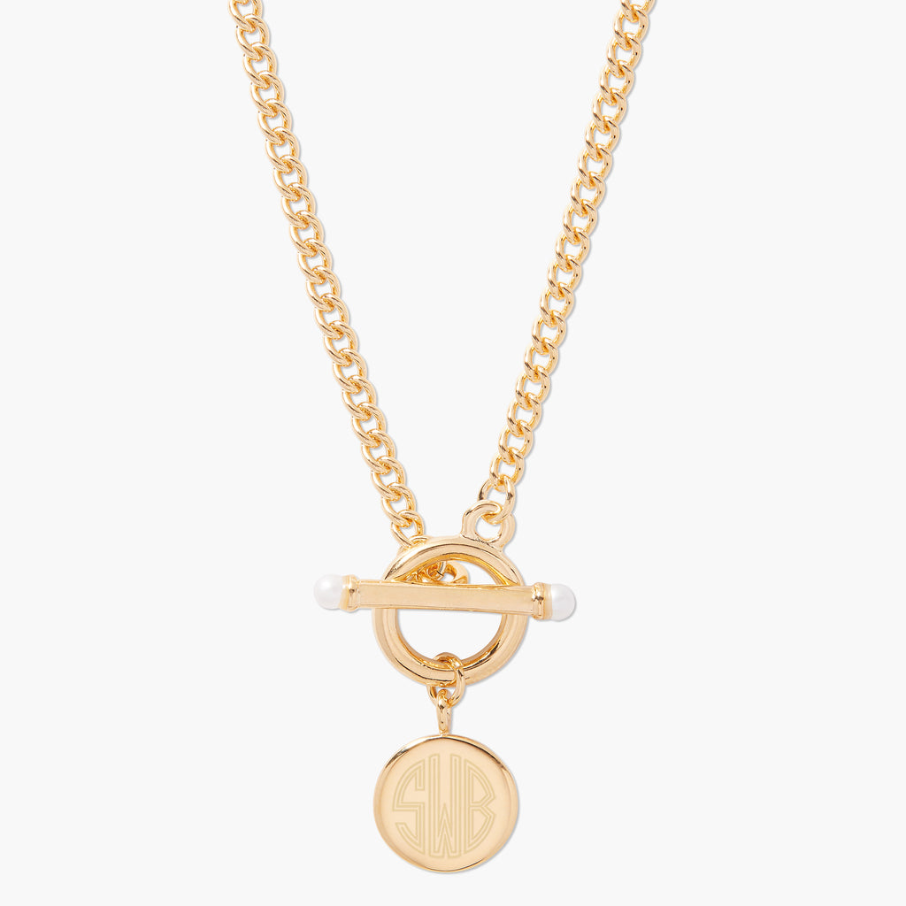 ★ENGBROX★ poppins pearl toggle necklace EBNL22097 Large Link Toggle Necklace With Pearl Pendant – picntell