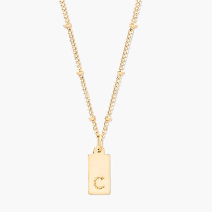 Madeline Rectangle Initial Pendant