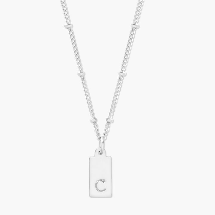Madeline Rectangle Initial Pendant