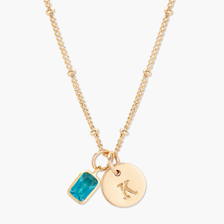 Mackenzie Birthstone Initial Pendant