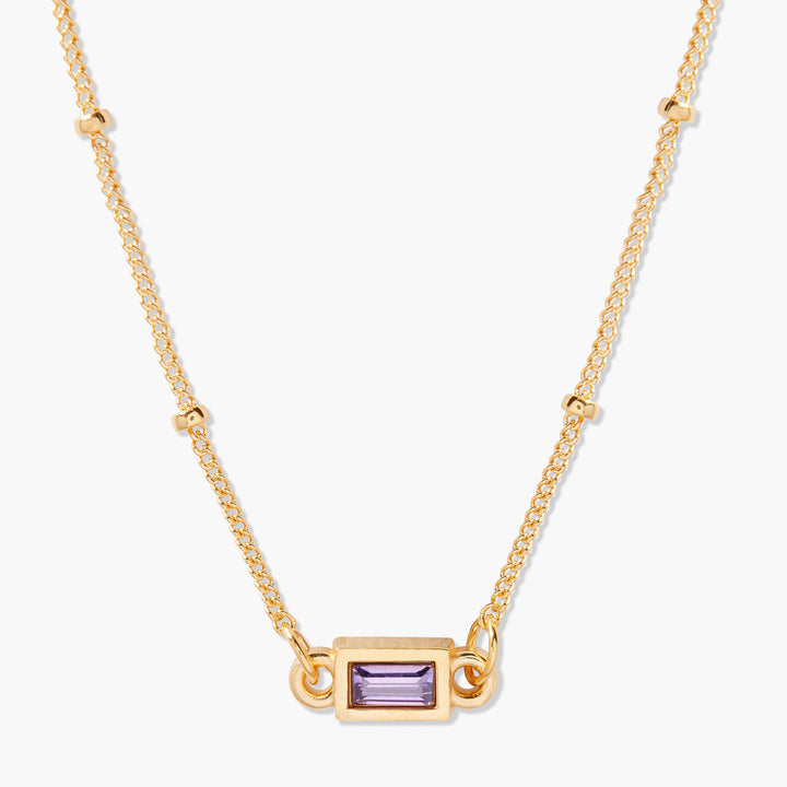 Jules Baguette Birthstone Necklace