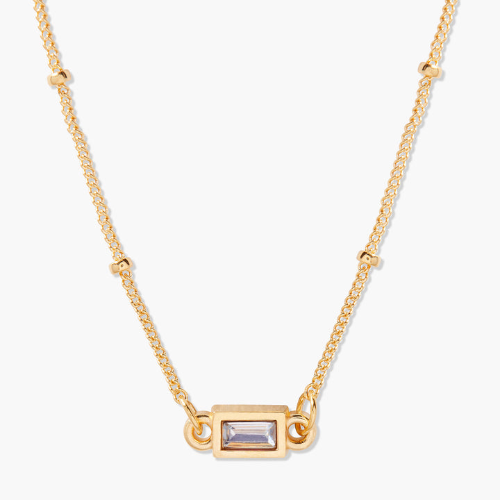 Jules Baguette Birthstone Necklace