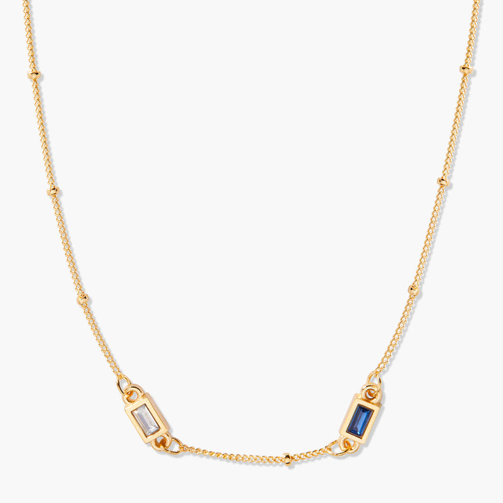 Jules Two Baguette Birthstone Necklace