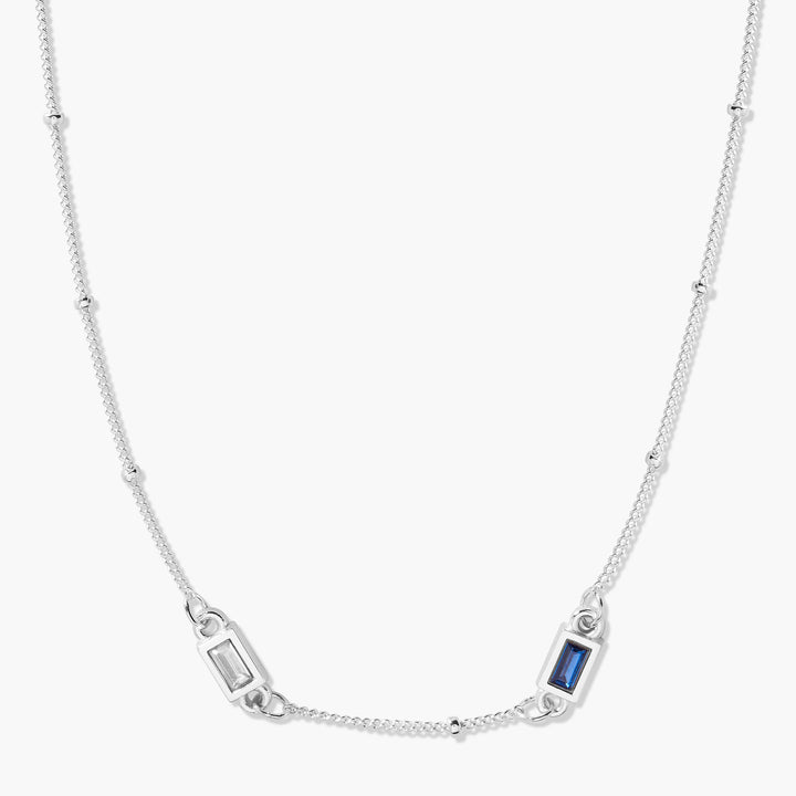 Jules Bezel Baguette Birthstone Necklace