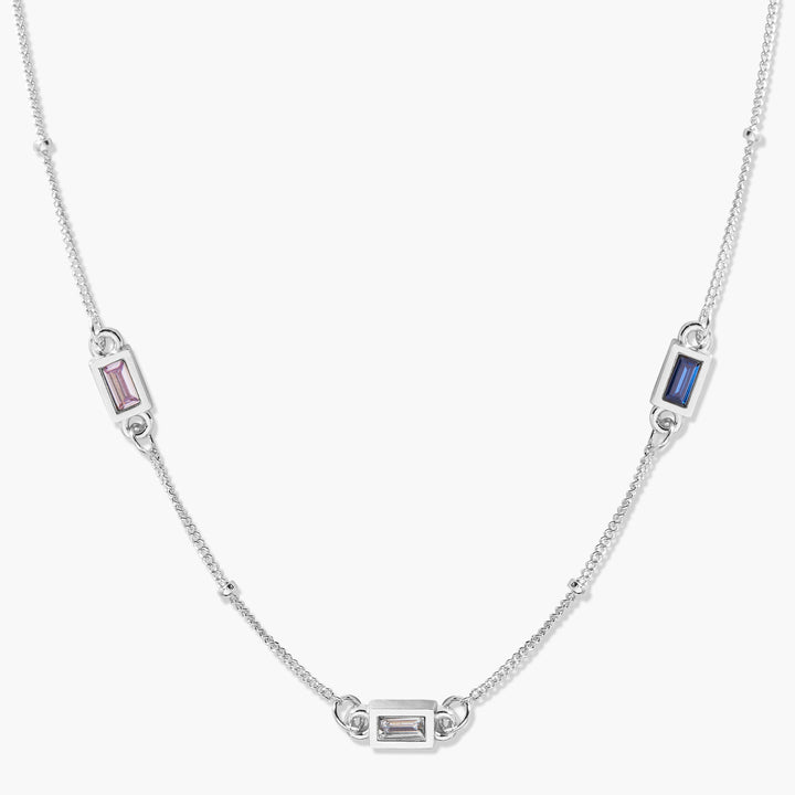 Jules Bezel Baguette Birthstone Necklace