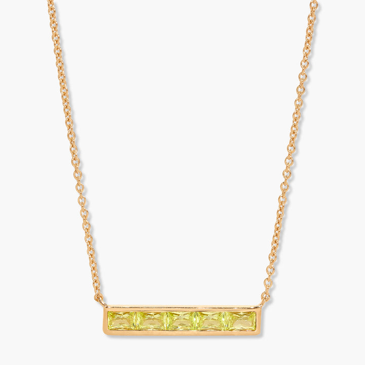 Jewel Vermeil Birthstone Bar Necklace