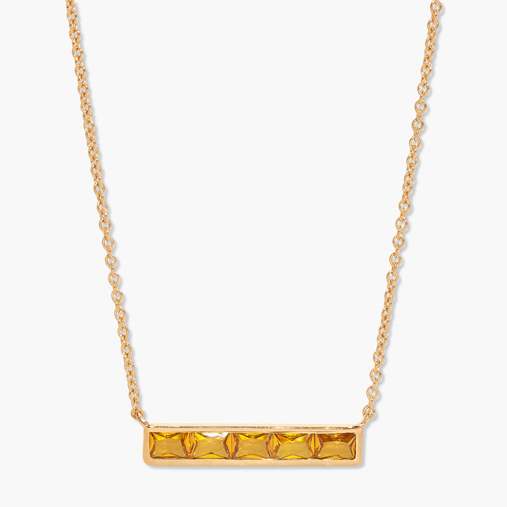 Jewel Vermeil Birthstone Bar Necklace