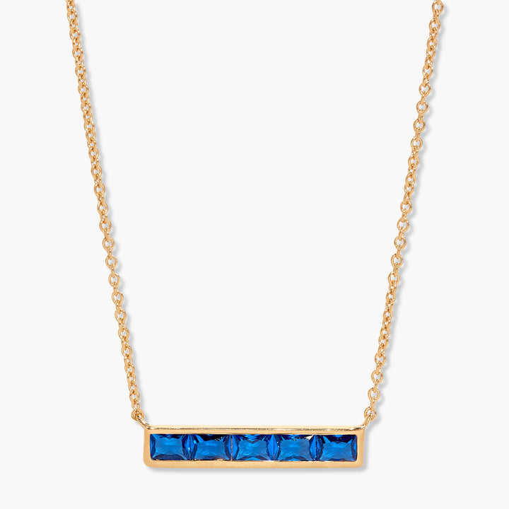Jewel Vermeil Birthstone Bar Necklace