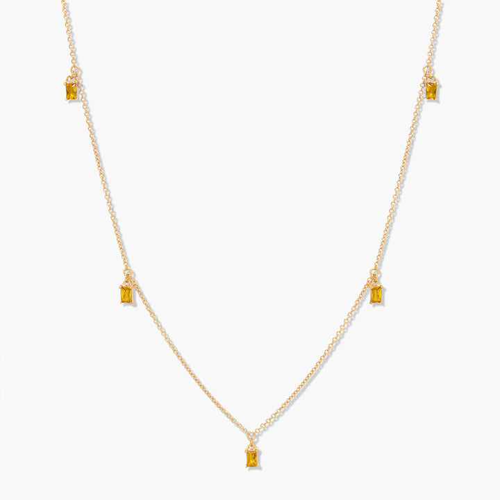 Jules Baguette Floating Birthstone Necklace