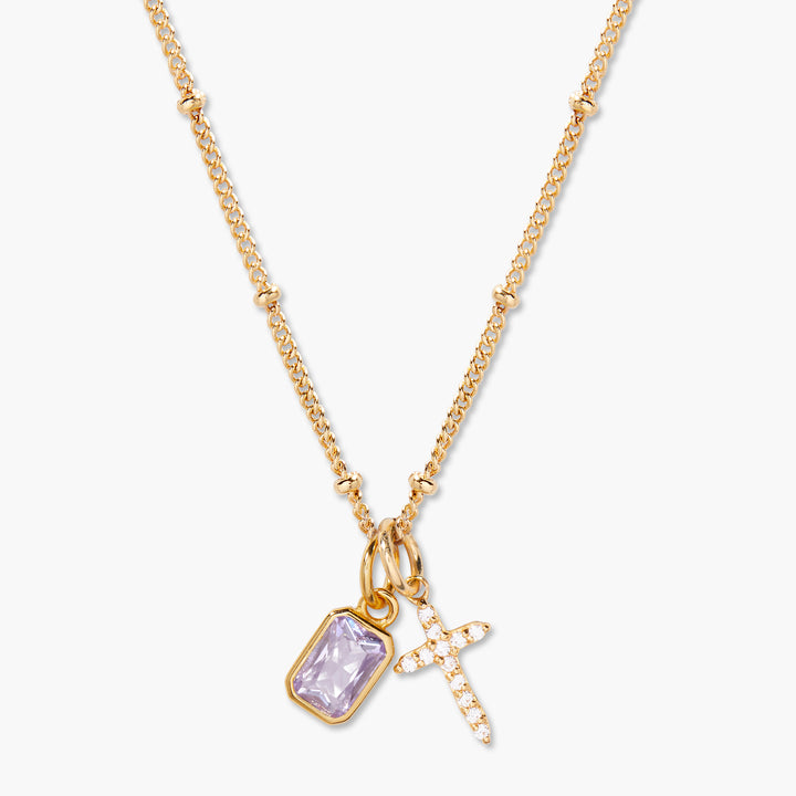 Josephine Cross Birthstone Necklace