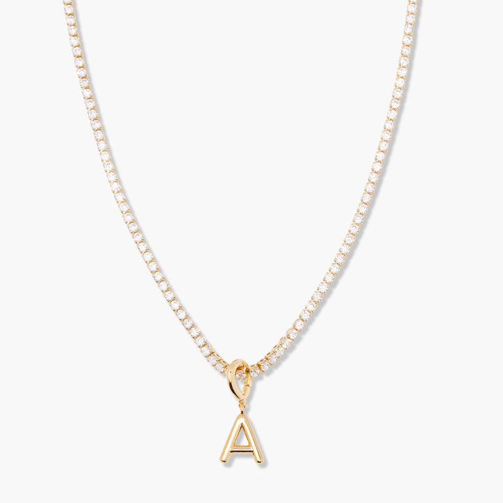 Isabella Mini Initial Tennis Necklace