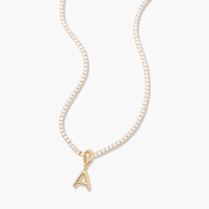 Isabella Mini Initial Tennis Necklace