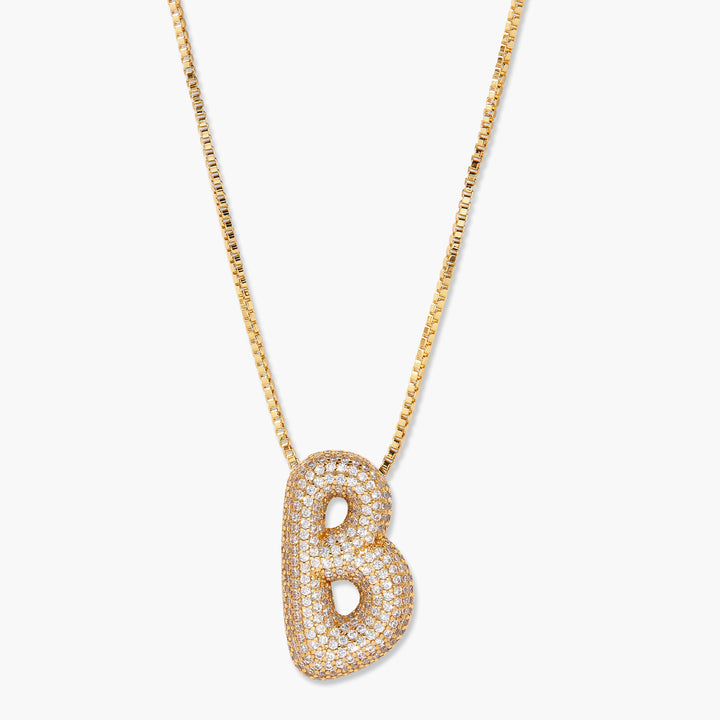 Elle Bubble Initial Pendant Necklace