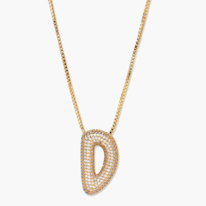 Elle Bubble Initial Pendant Necklace