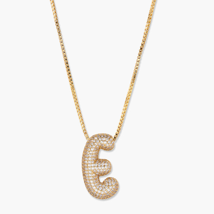 Elle Bubble Initial Pendant Necklace