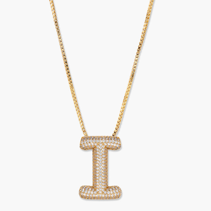 Elle Bubble Initial Pendant Necklace