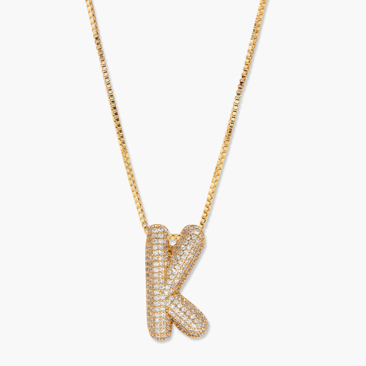 Elle Bubble Initial Pendant Necklace