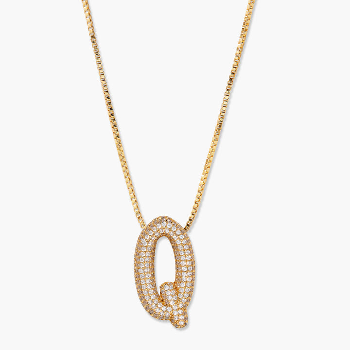 Elle Bubble Initial Pendant Necklace